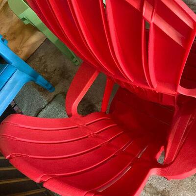L77: Set of Two Red Outdoor Chairs