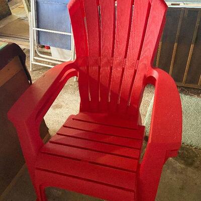 L77: Set of Two Red Outdoor Chairs