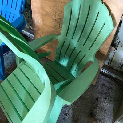 L79: Set of Two Green Outdoors Chairs