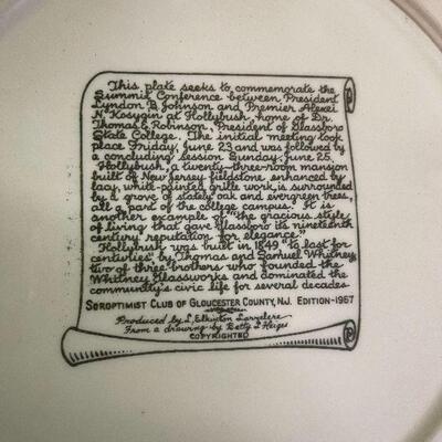 L97: Summit Meeting Plate and Wood burned tray