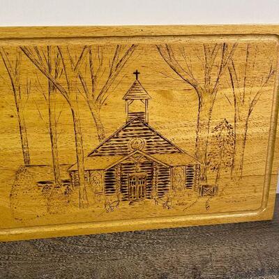 L97: Summit Meeting Plate and Wood burned tray