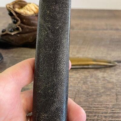 L126: Vintage Leather Baby Shoes and Vintage Straight Blade