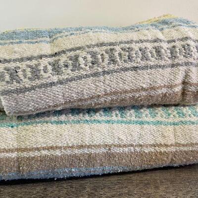 L128: Two Vintage Mexican Woven Blankets