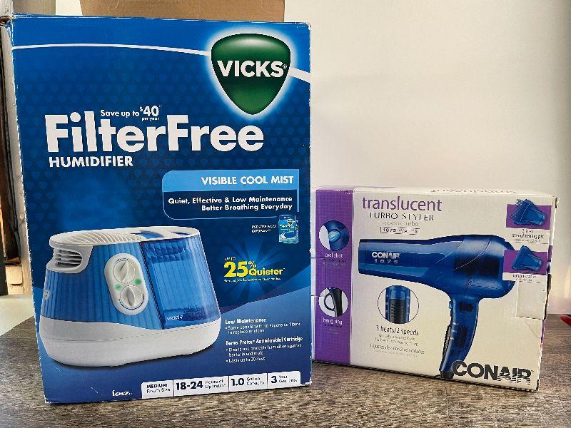 L143: Vicks Humidifier and Conaire Hair Dryer | EstateSales.org