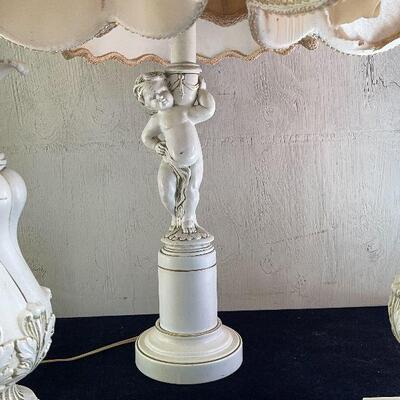 L158: Three Vintsge Metal Lamps