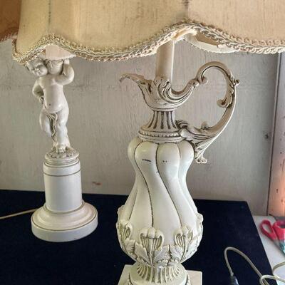 L158: Three Vintsge Metal Lamps