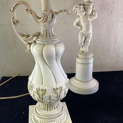 L158: Three Vintsge Metal Lamps