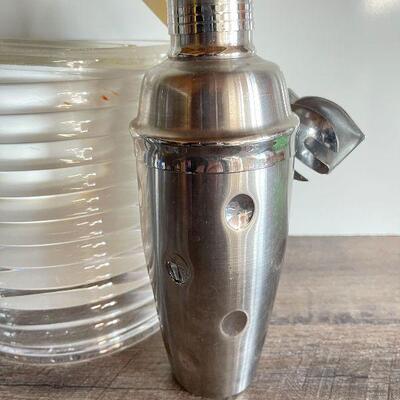 L165: Vintage Ice Bucket with Cocktail Shaker