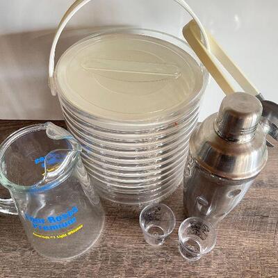 L165: Vintage Ice Bucket with Cocktail Shaker