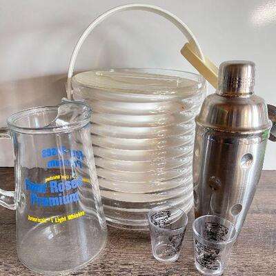 L165: Vintage Ice Bucket with Cocktail Shaker