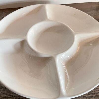 L167: Pair of Serving Bowls and Divided Platter