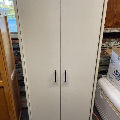 L185: White Storage Cabinet