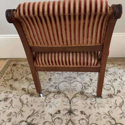 Antique Corner chair Nice Fabric and Lots of Detail in Woodwork, see Description!!!