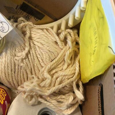 #105 Large Box of Yarn and Crafting Items 