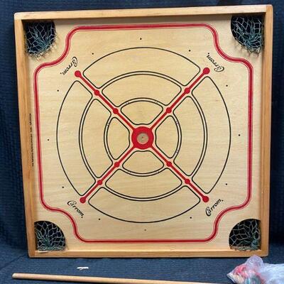 Vintage Double Sided Carrom Game Board In Box