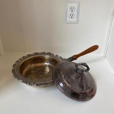 Silver plate pan with lid
