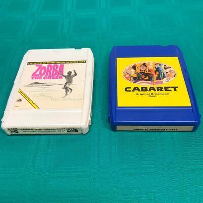 Two 8-Track Cassettes Cabaret & Zorba The Greek Original Scores