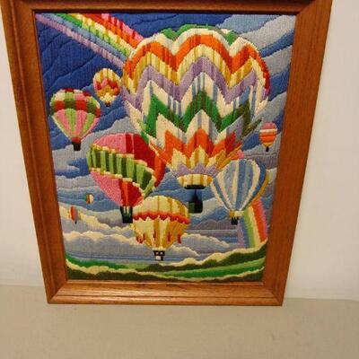 Lot 88 - Crocheted Framed Balloon Pictute