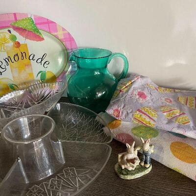 191: Easter Tablecloths and Plastic Serving Dishes
