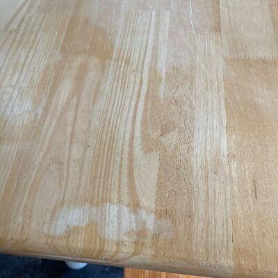 215: White and Oak Top Farm Table and Chairs
