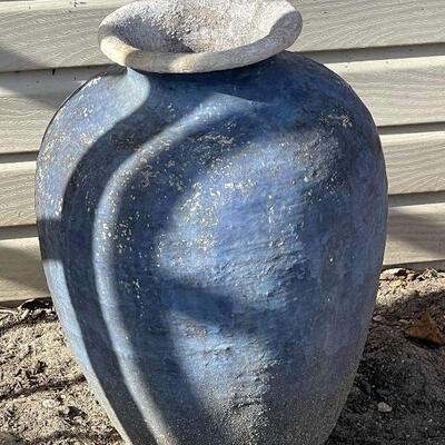 221: Resin Blue Jar Decor