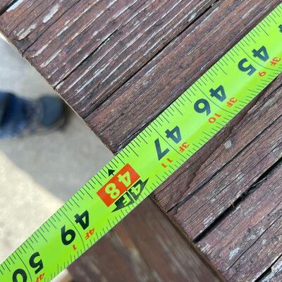 225: Wood Picnic Table, Two Benches and Two Chairs