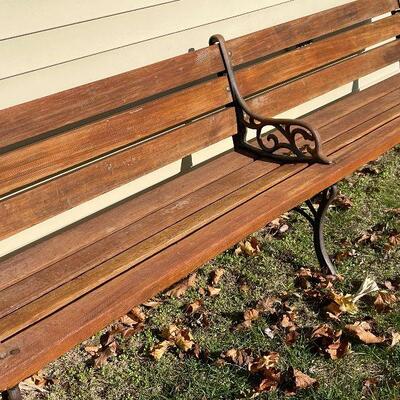 226: Cast Iron and Wood Park Bench