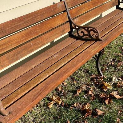226: Cast Iron and Wood Park Bench