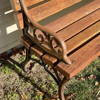 226: Cast Iron and Wood Park Bench