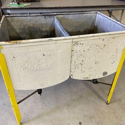 239: Vintage Galvanized Steel Ideal Ice Chest
