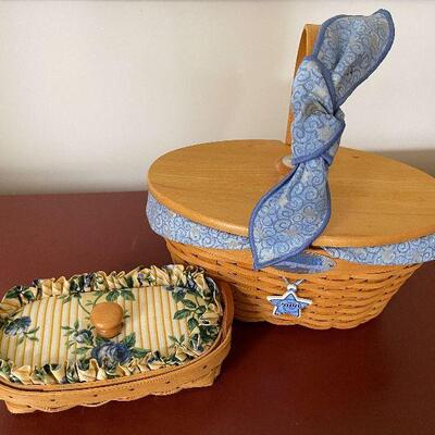 261: Longaberger Oval Baskets with Liner and Lids