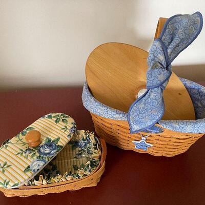 261: Longaberger Oval Baskets with Liner and Lids