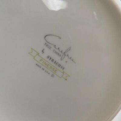 5 Piece 8 Place Setting Carefree Fine China Syracuse Finesse Pattern Includes Sugar and Creamer