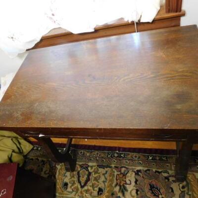 Vintage Solid Wood Writing Table with Drawer 33