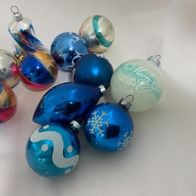 (150) Vintage | Twelve Blue Christmas Ornaments