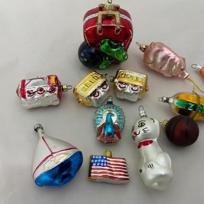 (159) Thirteen Modern Figural Ornaments | Mercury Glass