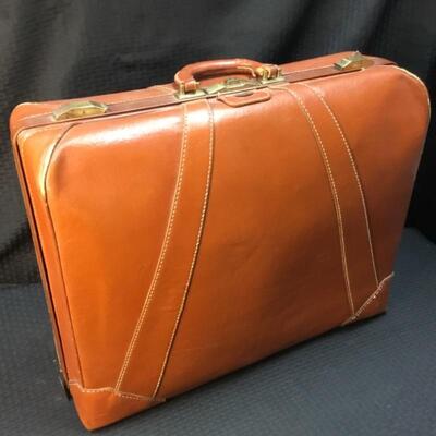 Vintage Maximilian Brown Leather Suitcase