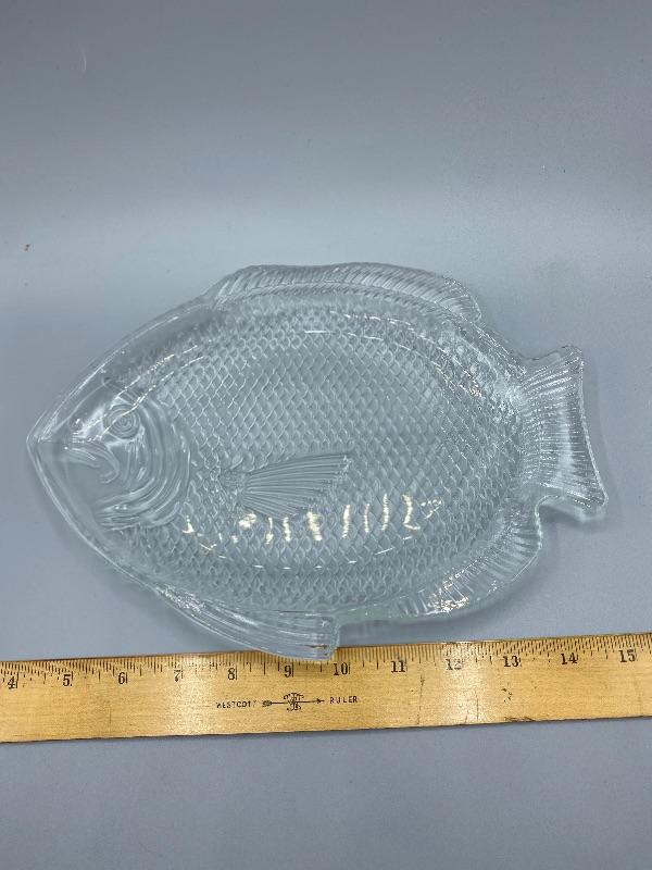 Clear Glass Fish Serving Plate