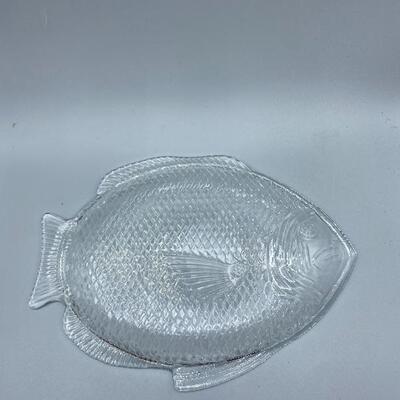 Clear Glass Fish Serving Plate