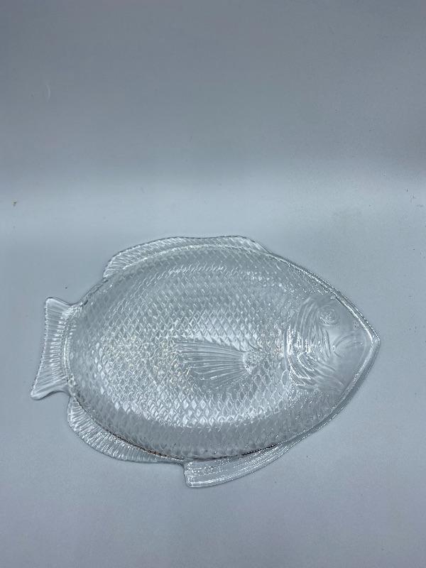 Clear Glass Fish Serving Plate