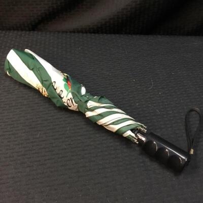 Green & White Promotional Umbrella