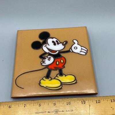 Vintage Walt Disney Mickey Mouse Tile Trivet