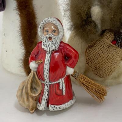 (179) Three Bundled up Santas | Fur-Lined