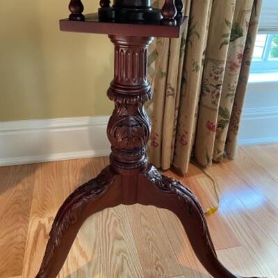 Round wood side table