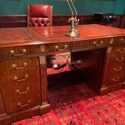 Maitland Smith leather top partners desk
