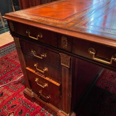 Maitland Smith leather top partners desk