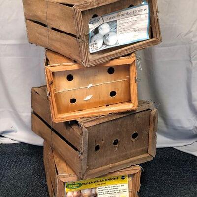 4 Wood Vegetable Crates LOCAL PICKUP ONLY