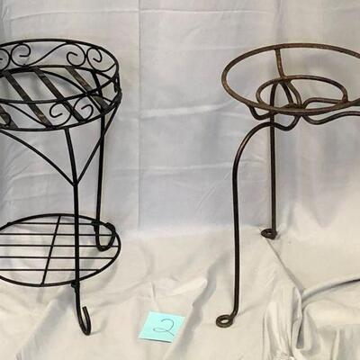 2 Small Metal Plant Stands LOCAL PICKUP ONLY