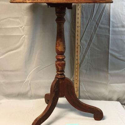 Vintage Small Solid Wood Tilt Top Side Table LOCAL PICKUP ONLY