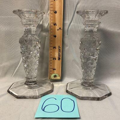 Pair of Fostoria American Candlestick Holder